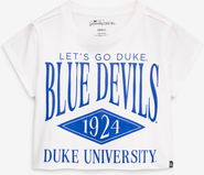 Gameday Social Women's Gameday Social White Duke Blue Devils Cropped Cuffed T-Shirt