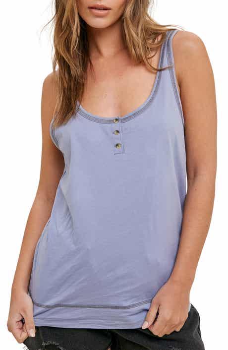 WISHLIST Cotton Henley Tank