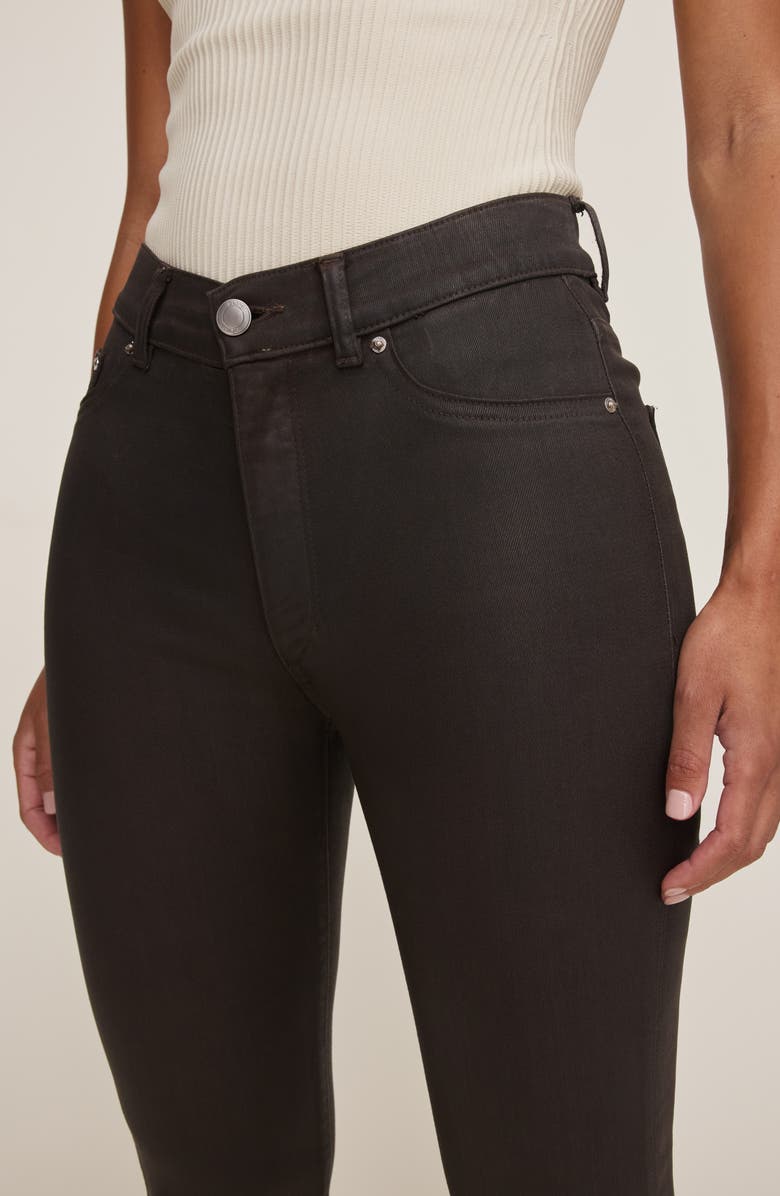 DL1961 Bridget Instasculpt<sup>™</sup> Coated High Waist Crop Bootcut Jeans, Alternate, color, Chocolate Coated