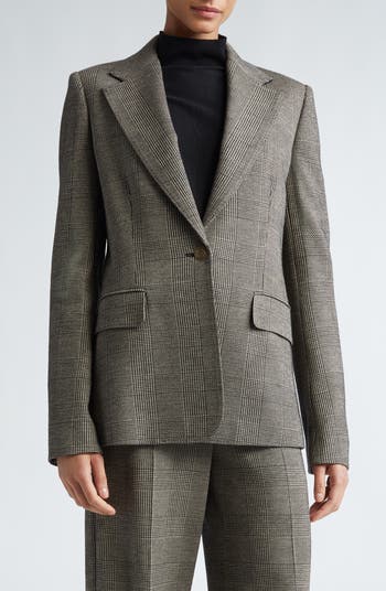 MAX MARA Wool Cashmere Tweed Blazer Single Breasted outlets Jacket Gray Size 10