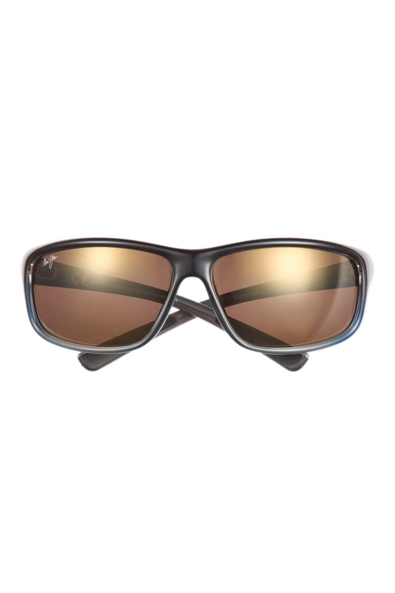 Spartan Reef 63.5mm Polarized Wrap Sunglasses, Main, color, BLUE BLUE BRONZE