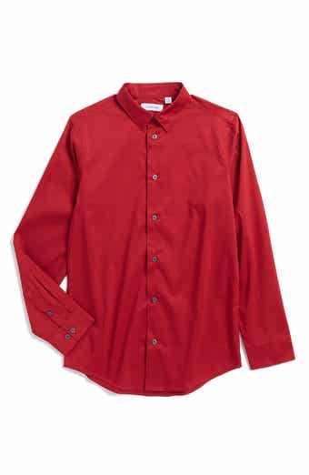 Calvin Klein Kids' Poplin Stretch Button Front Shirt