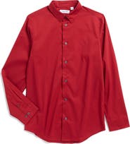 Calvin Klein Kids' Poplin Stretch Button Front Shirt
