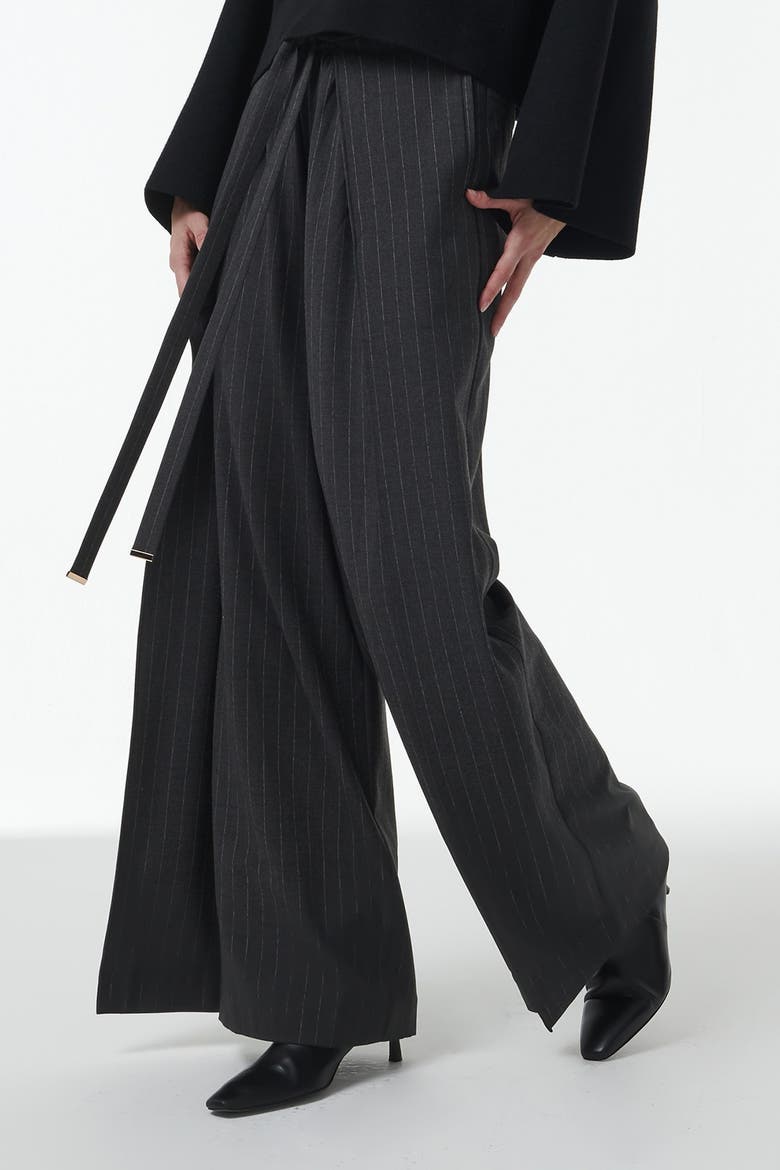 Wide-Leg Trousers, Alternate, color, Grey