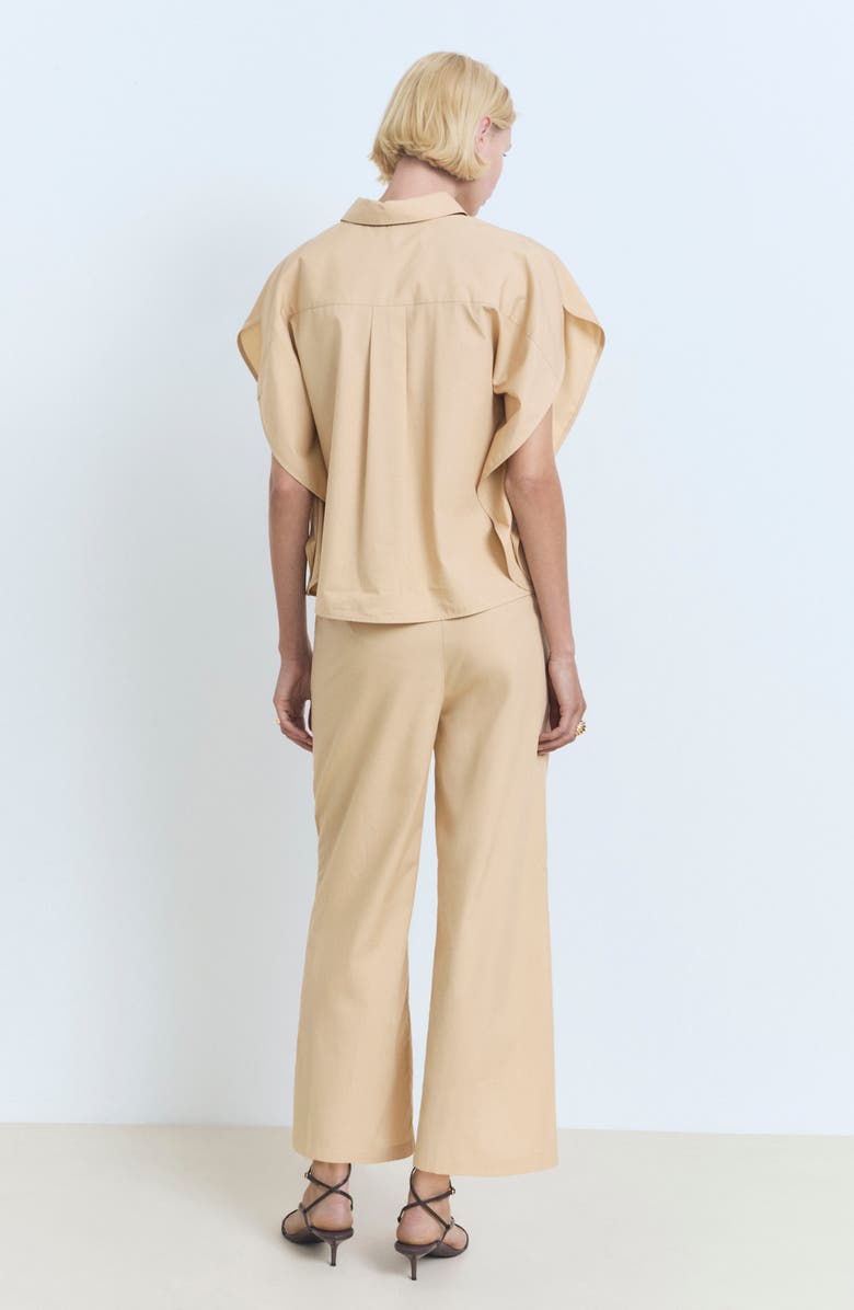 MANGO Straight Leg Crop Pants, Alternate, color, Medium Brown