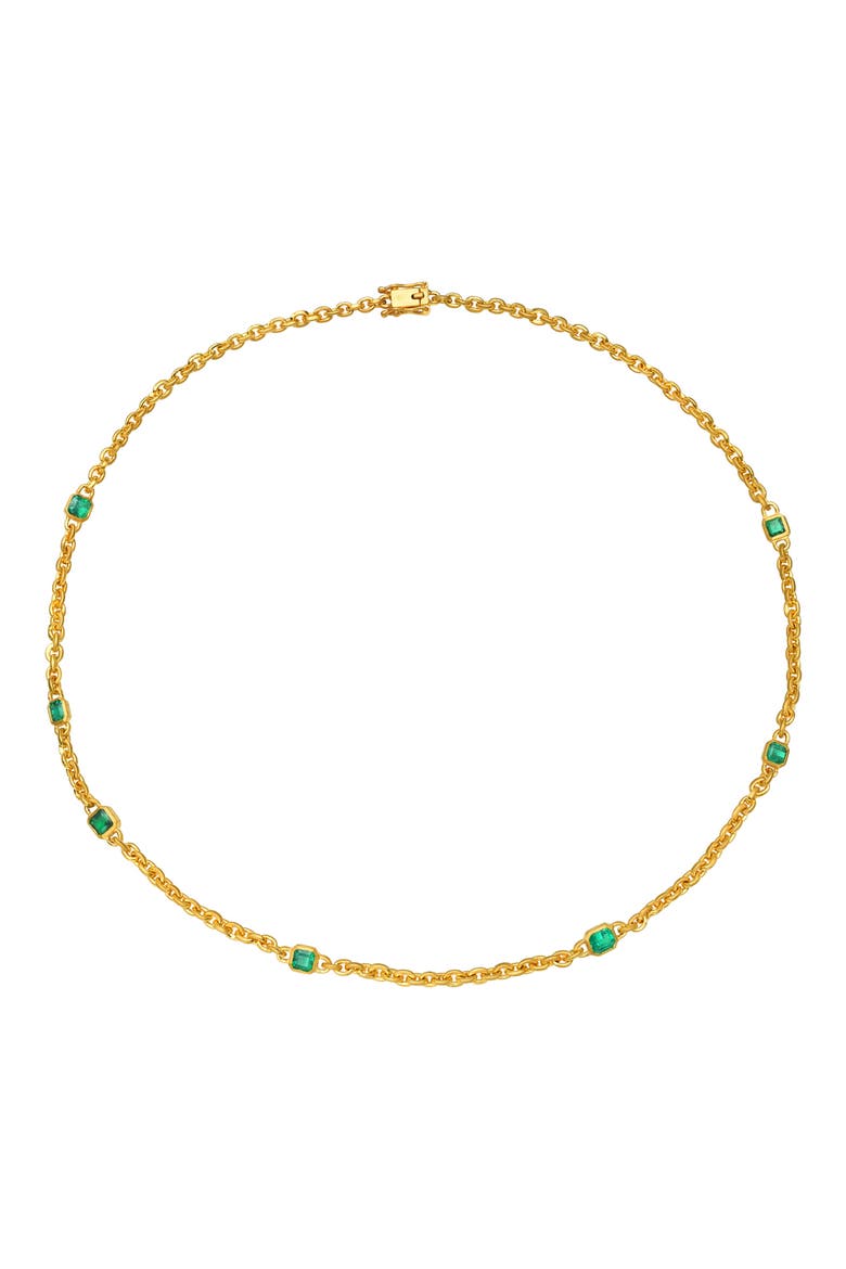 Emerald Fairy Chain Necklace, Main, color, YELLOW GOLD/ EMERALD