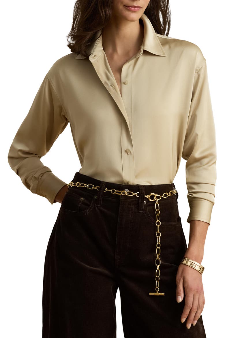 Long Sleeve Button-Up Shirt, Main, color, CREAM IVORY