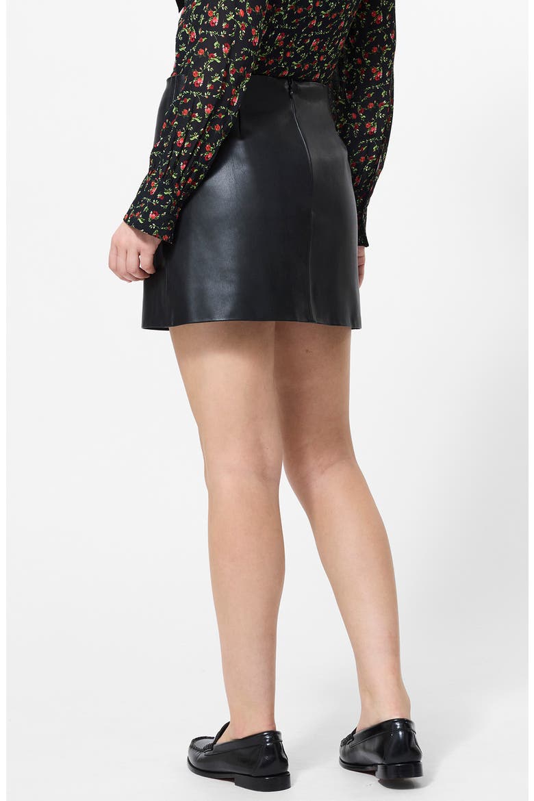 Dessa Faux Leather Miniskirt, Alternate, color, BLACK