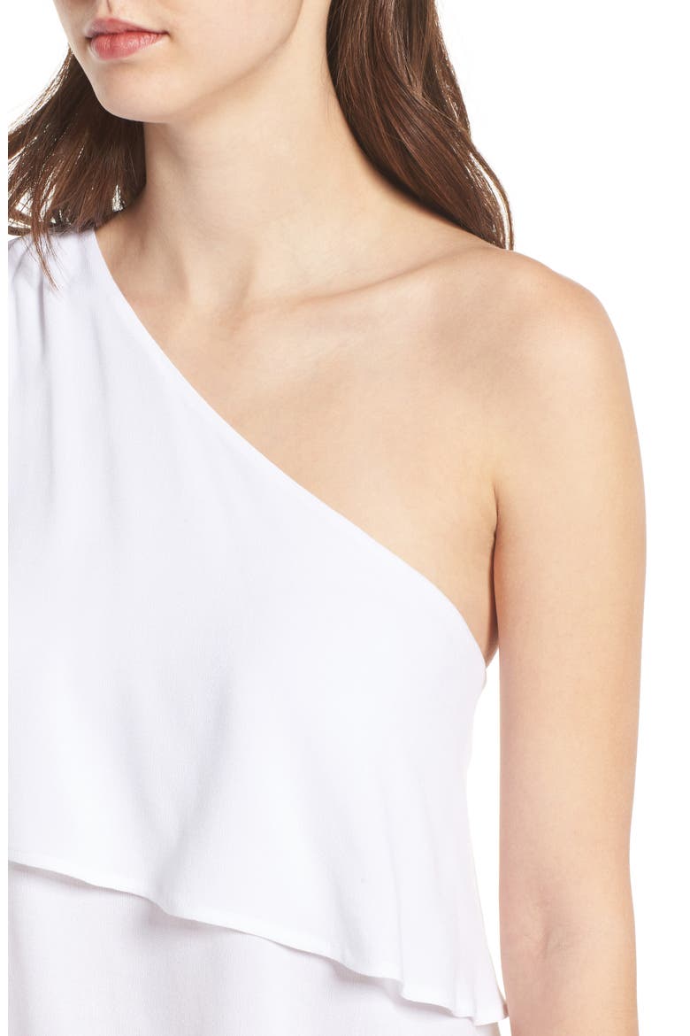 One-Shoulder Top, Alternate, color, WHITE