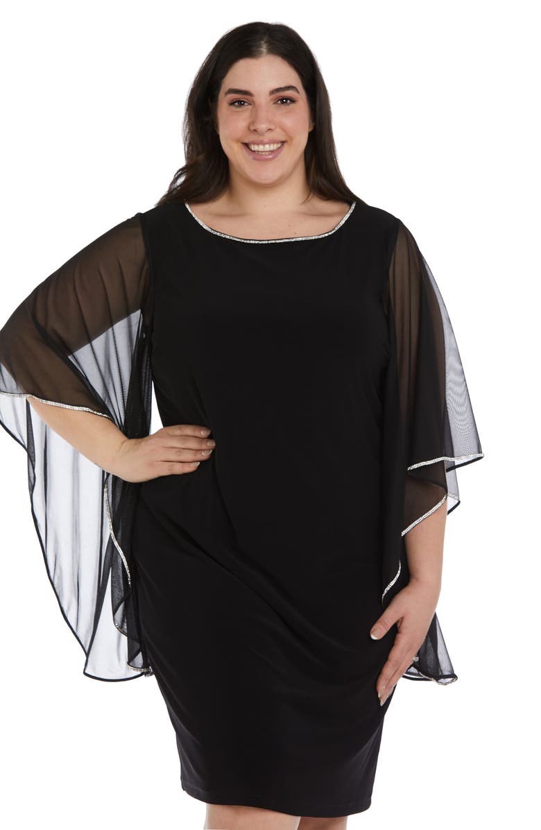 R&M RICHARDS Chiffon Butterfly Sleeve Sheath Dress, Alternate, color, 