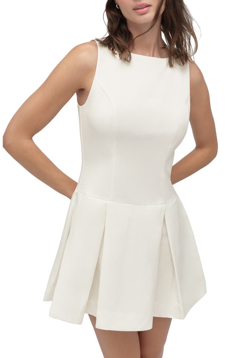 x 'Nobody Wants This' Anything Can Happen Pleated Minidress, Main, color, IVORY