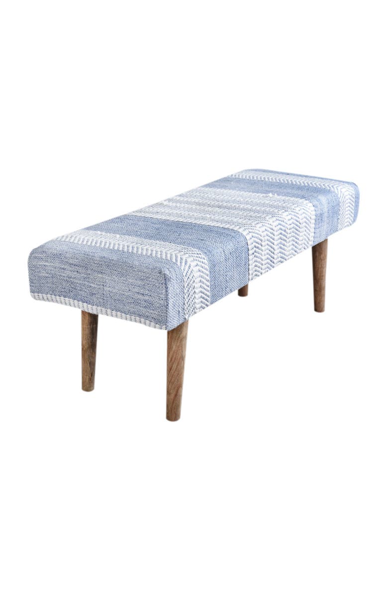 Anaya Seaside Stripe Handwoven Bench, Main, color, 
