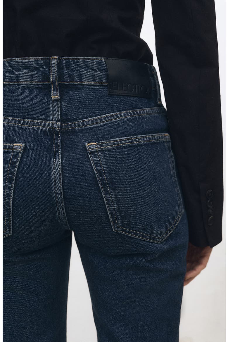 High Waist Flare Leg Jeans, Alternate, color, DARK BLUE