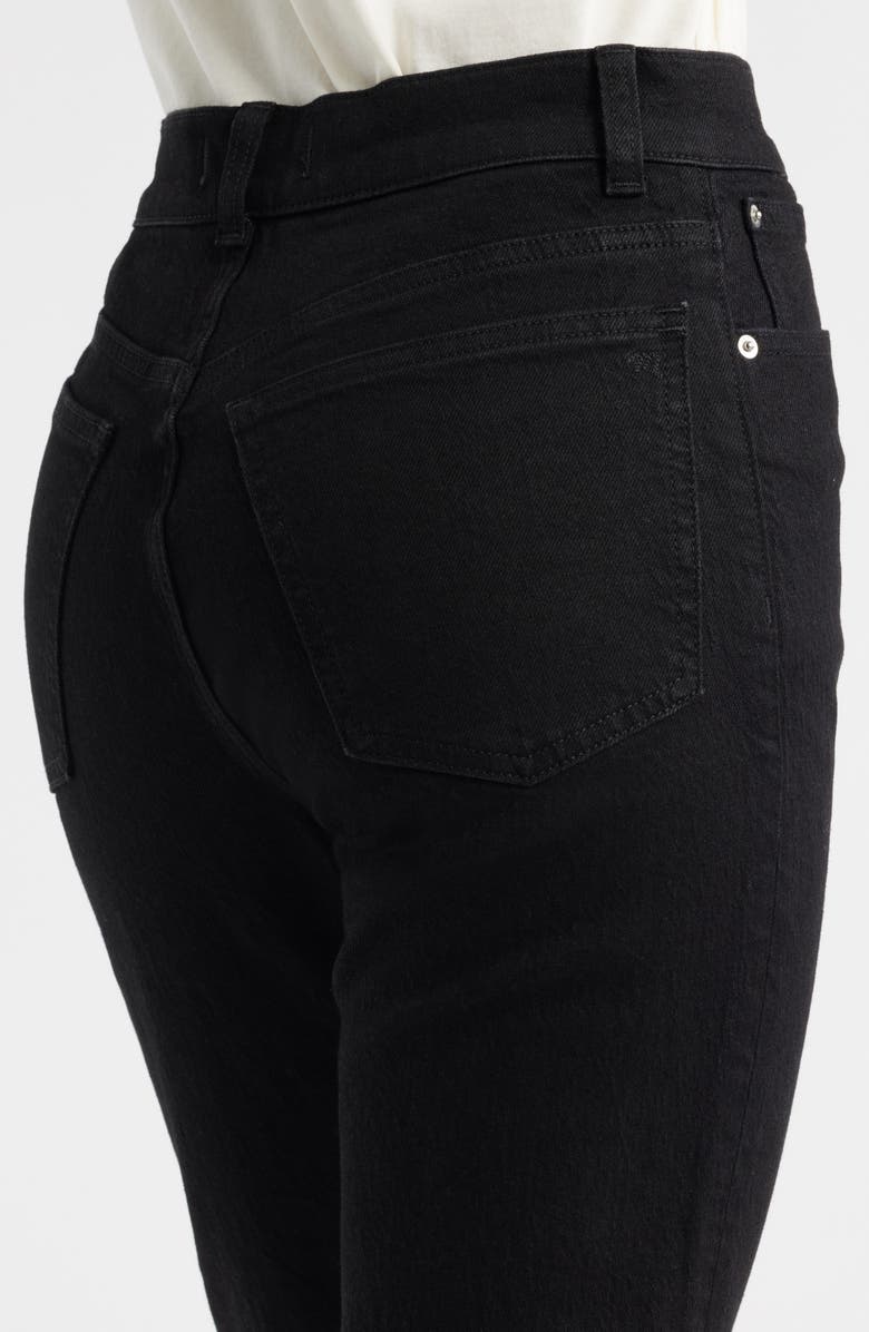 Madewell Longline Straight Leg Jeans, Alternate, color, Black Frost