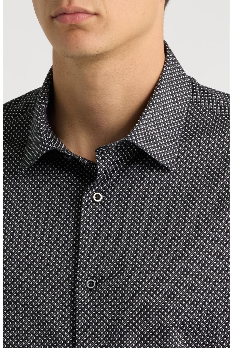 James OoohCotton® Microprint Button-Up Shirt, Alternate, color, BLACK