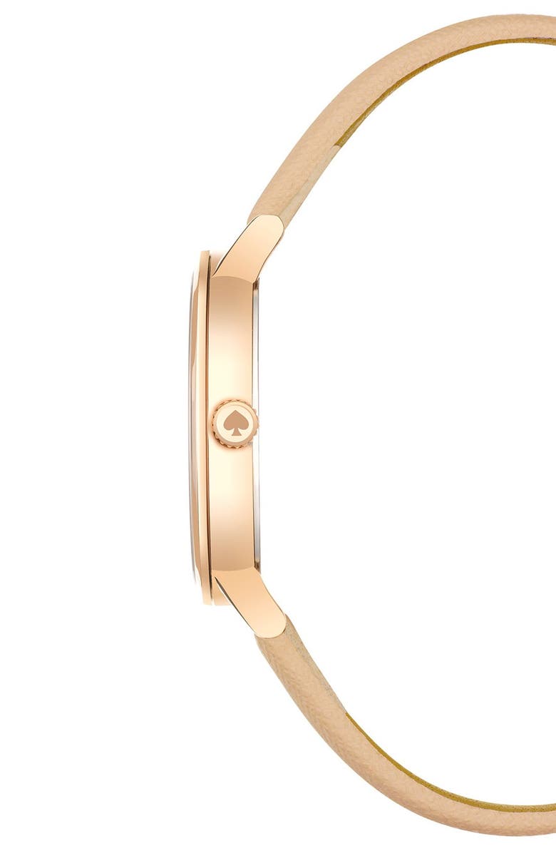 Kate Spade New York 'metro' dot dial leather strap watch, 34mm, Alternate, color,