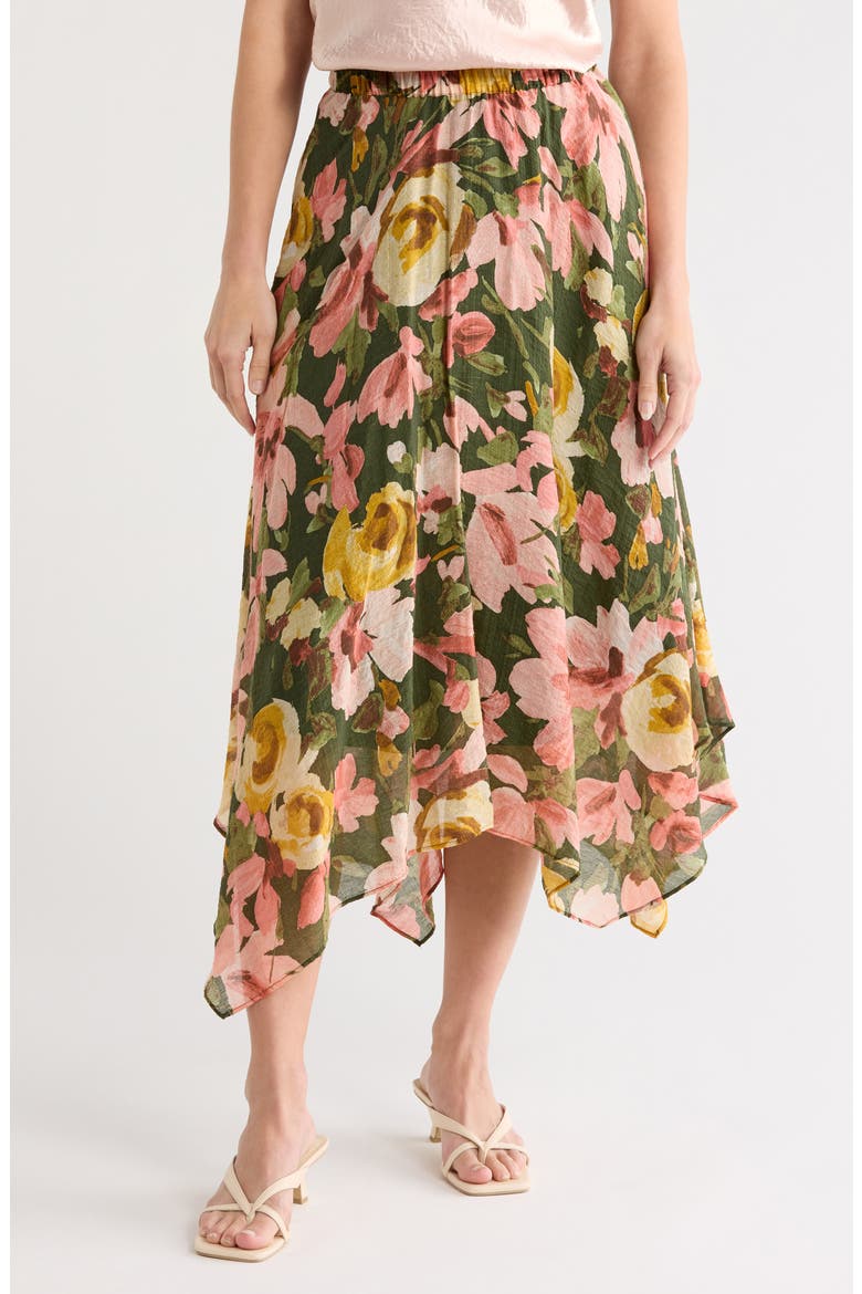 Asymmetric Midi Skirt, Main, color, KOMBU GREEN-367