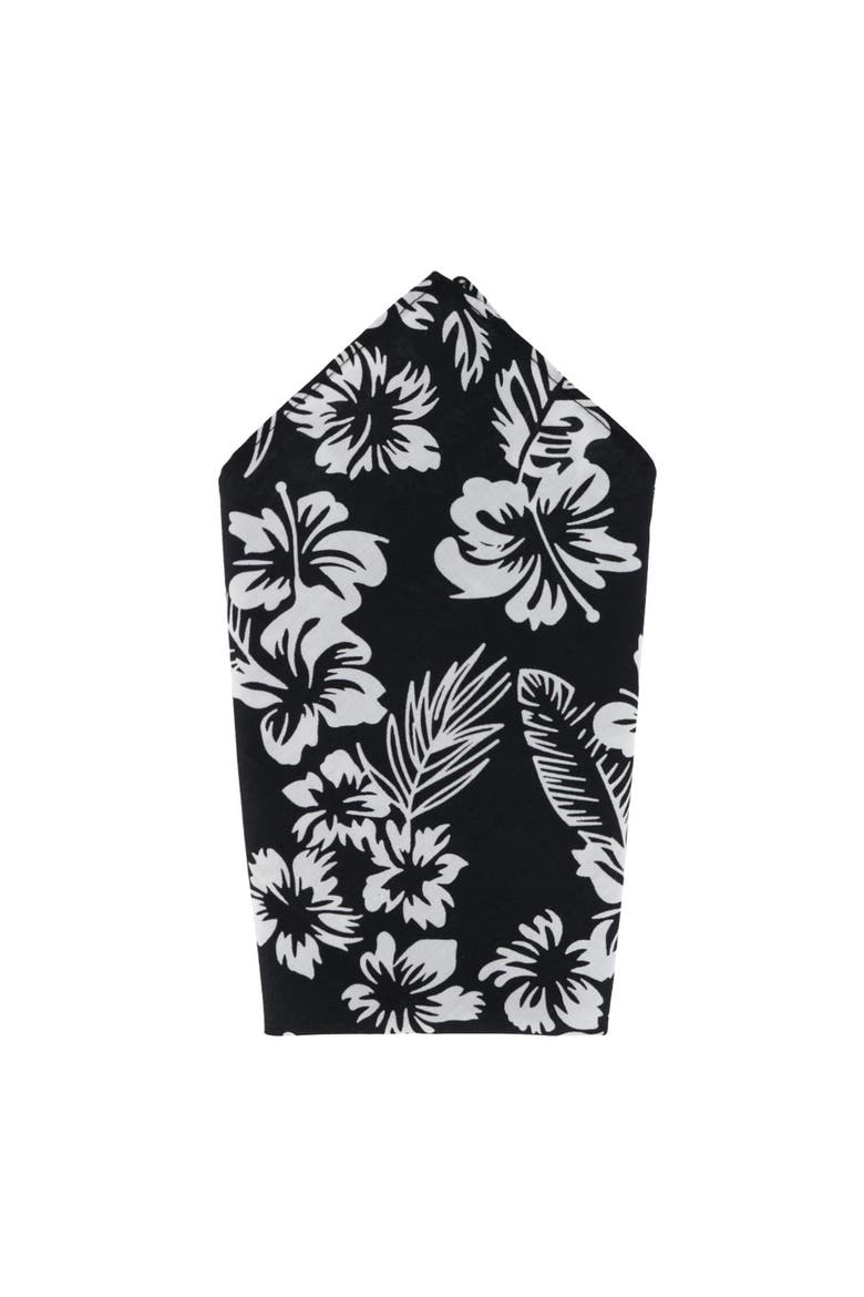 Mana Hawaiian Print Handkerchief, Main, color, Black