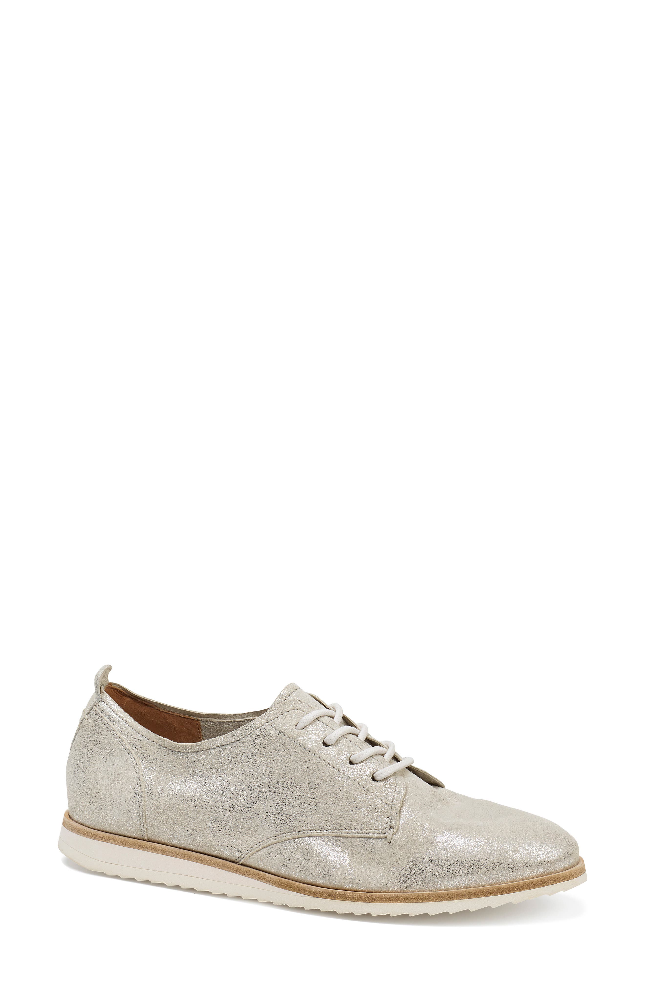 Audrey Lace-Up Derby, Main, color, IVORY METALLIC SUEDE