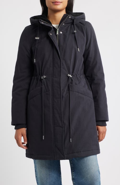 Sam Edelman Faux Shearling Lined Anorak In Black