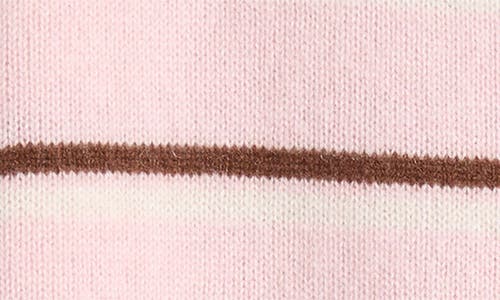 Reformation Clara Cashmere Crew Cardigan Cherry Blossom Stripe In Multi
