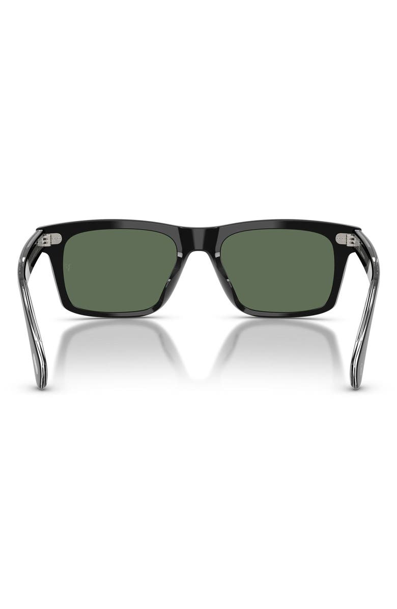 Oliver Peoples x Roger Federer Mr. Federer 55mm Polarized Rectangular Sunglasses, Alternate, color, Black / G-15 Polar