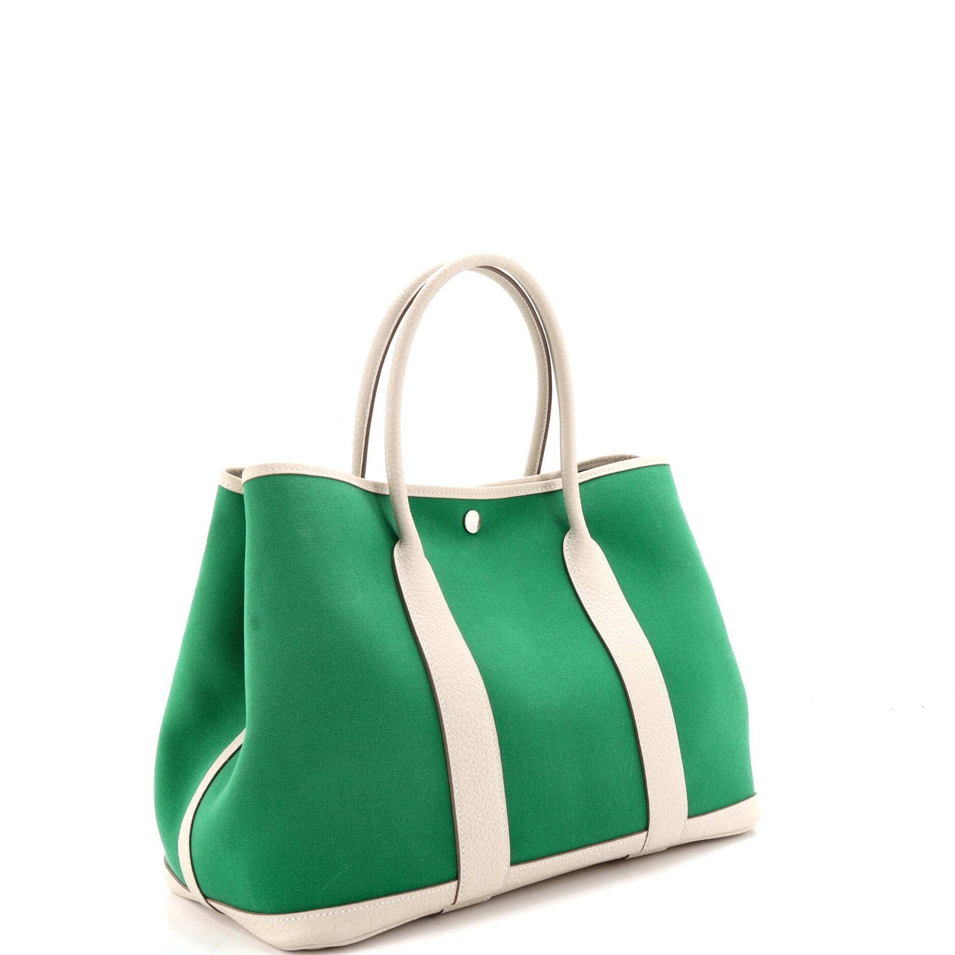 Garden Party Tote Toile and Leather 36, Alternate, color, Green