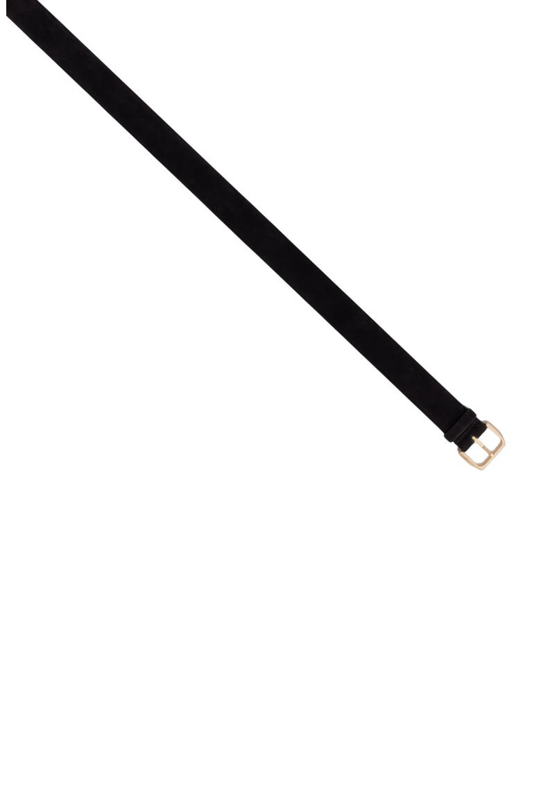 Leather belt with metal buckle, Alternate, color, Black