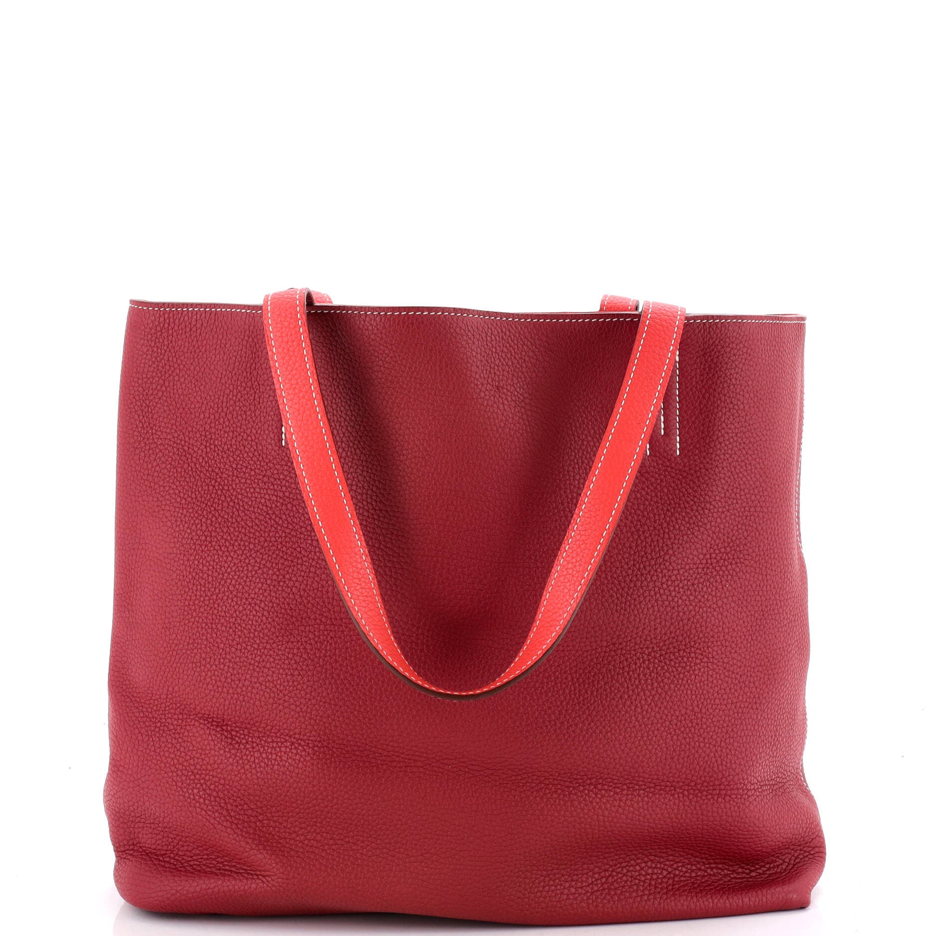 Pre-Owned Hermes Double Sens Tote Clemence 36, Main, color, Double Sens-Rose Jaipur/Rubis