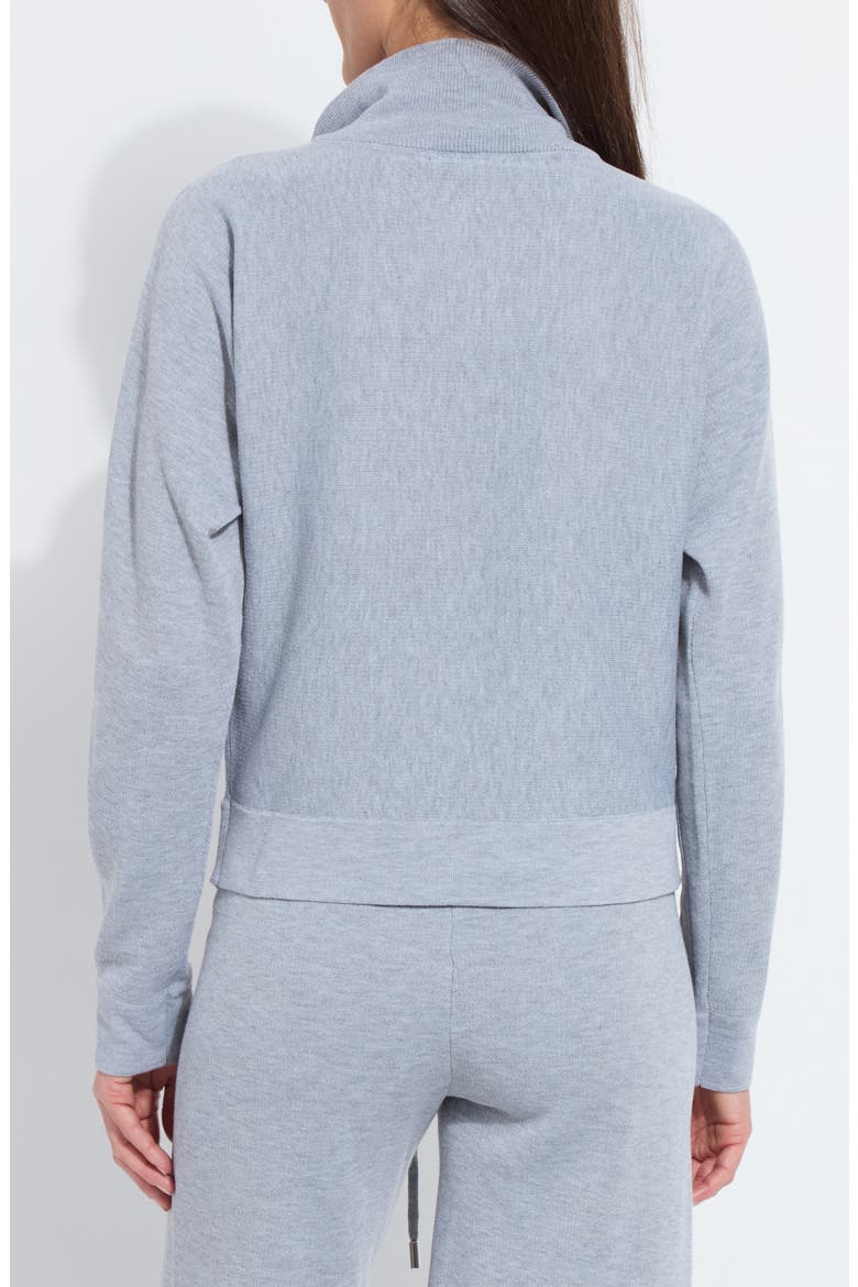 Viola Knit Half Zip Lounge Sweatshirt, Alternate, color, GREY MELANGE