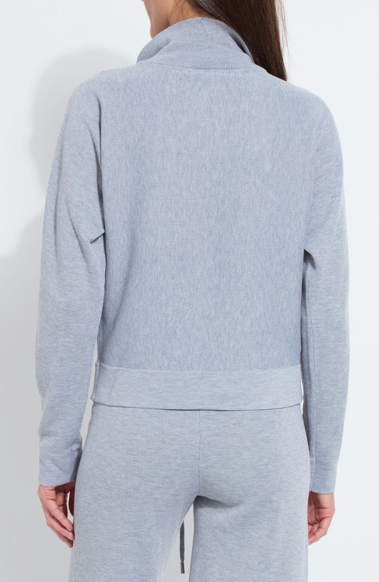 Lysse Viola Knit Half Zip Lounge Sweatshirt, Alternate, color, Grey Melange