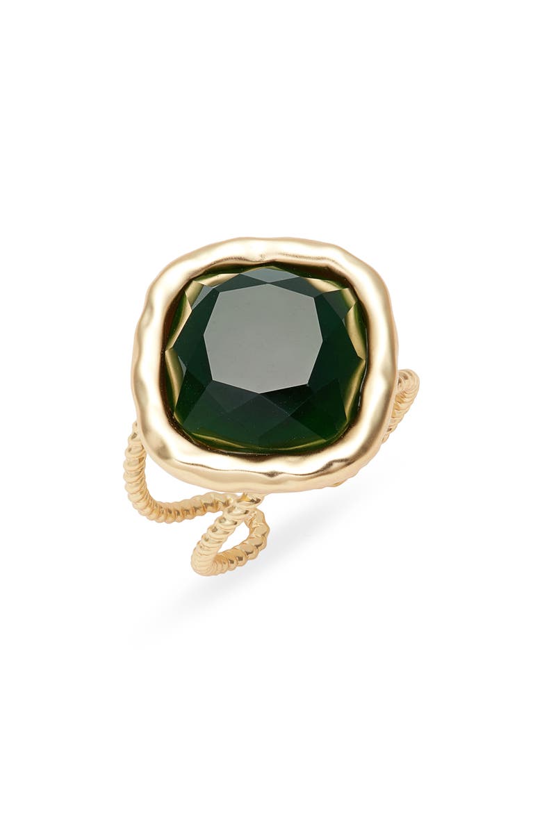 Bezel Set Crystal Ring, Main, color, GOLD/ GREEN