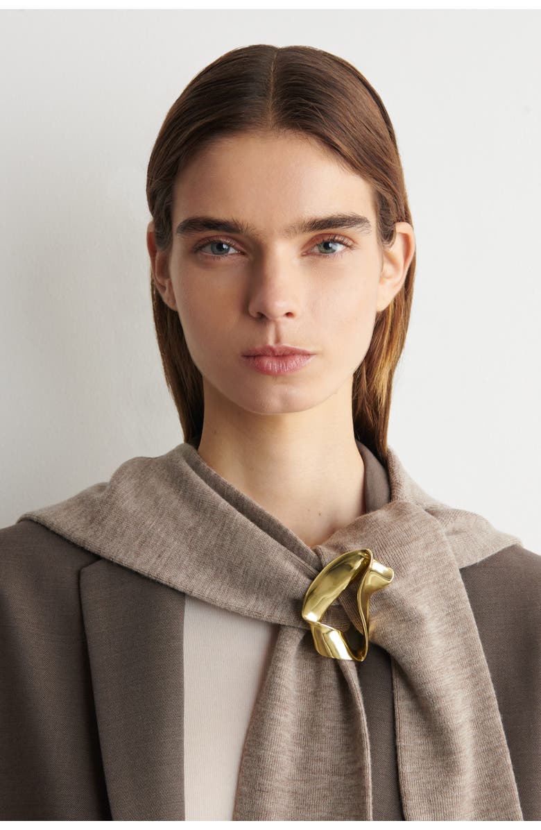 COS Twisted Ribbon Pin Brooch, Main, color, Gold