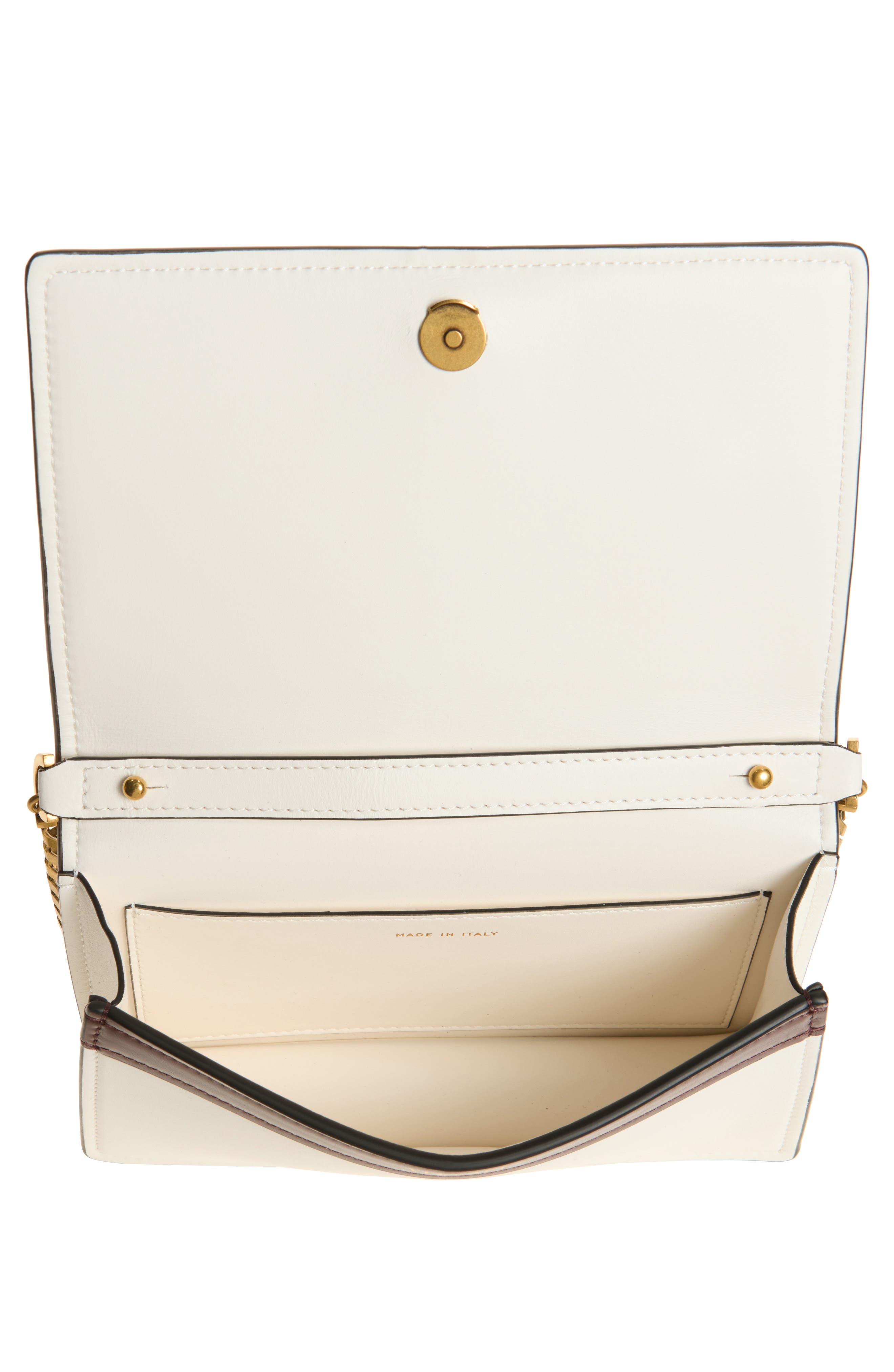 Mini Emblème Lambskin Leather Crossbody Bag, Alternate, color, WHITE-GOLD 82