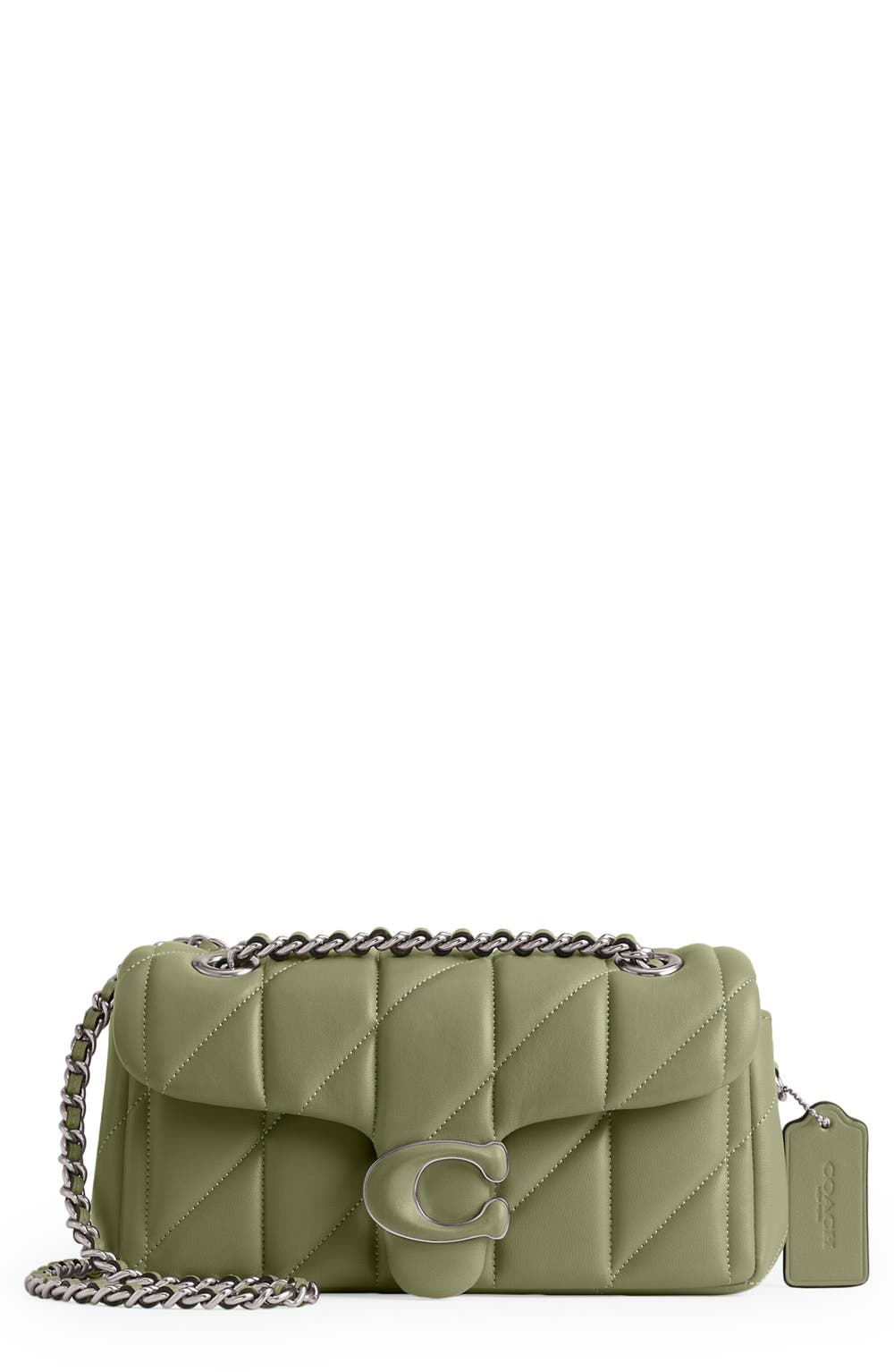 Tabby 20 Quilted Leather Shoulder Bag, color, MOSS