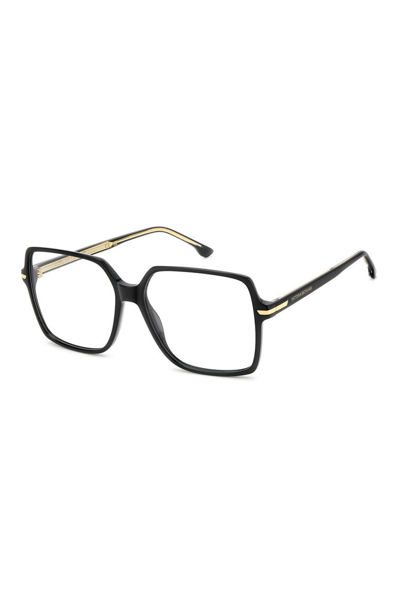 57mm Square Optical Glasses, Alternate, color, BLACK