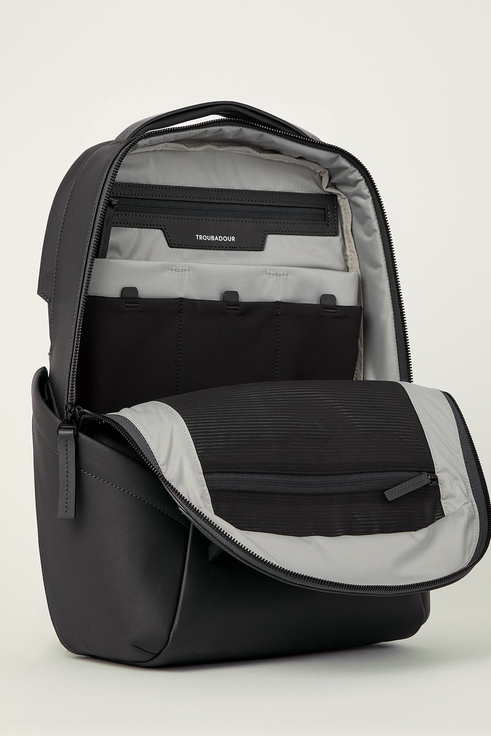 Troubadour Apex Leather Backpack, Alternate, color, Black