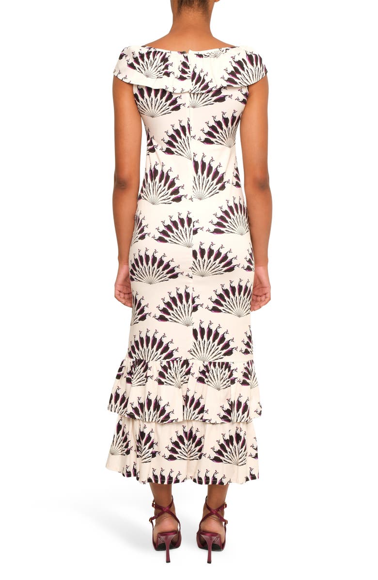 The Lulo Project Stillness Bird Print Dress, Alternate, color, Throated Ivory