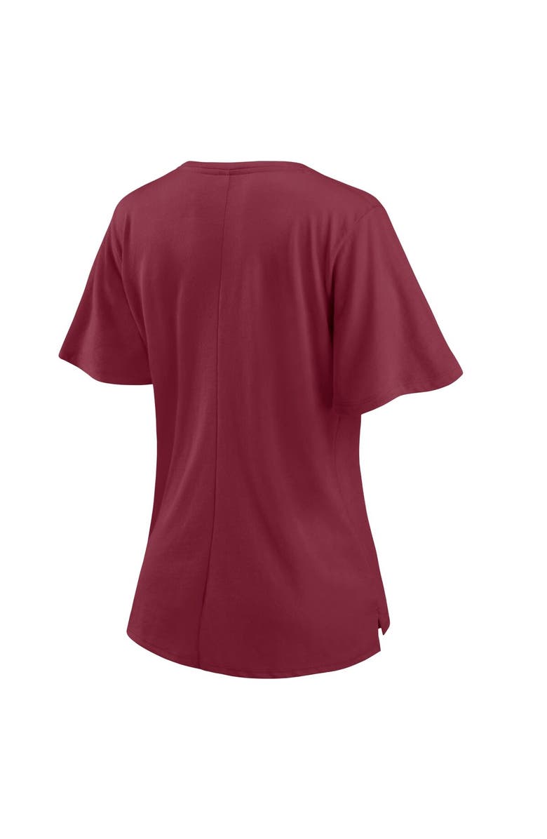 FANATICS Women's Fanatics Branded Burgundy Washington Football Team Southpaw Flutter V-Neck T-Shirt, Alternate, color, Burgundy