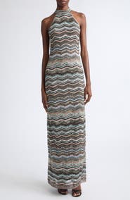 Missoni Sequin Metallic Jacquard Maxi Sweater Dress