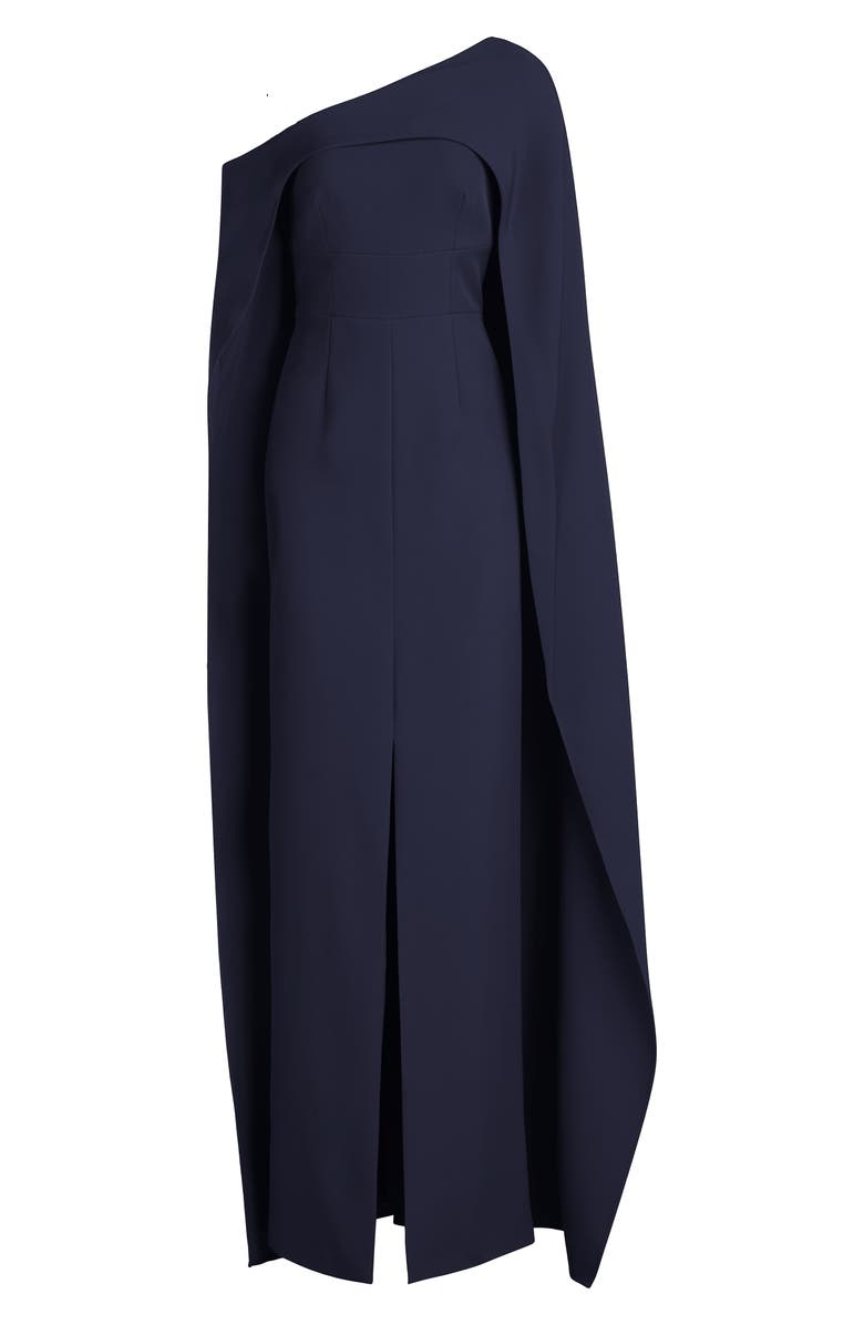 HALSTON Elycia Capelet Stretch Crepe Gown, Alternate, color, 