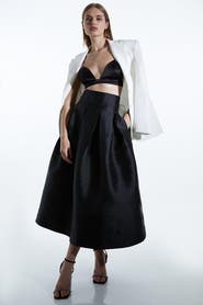 Karen Millen Twill Woven Prom Midi Skirt