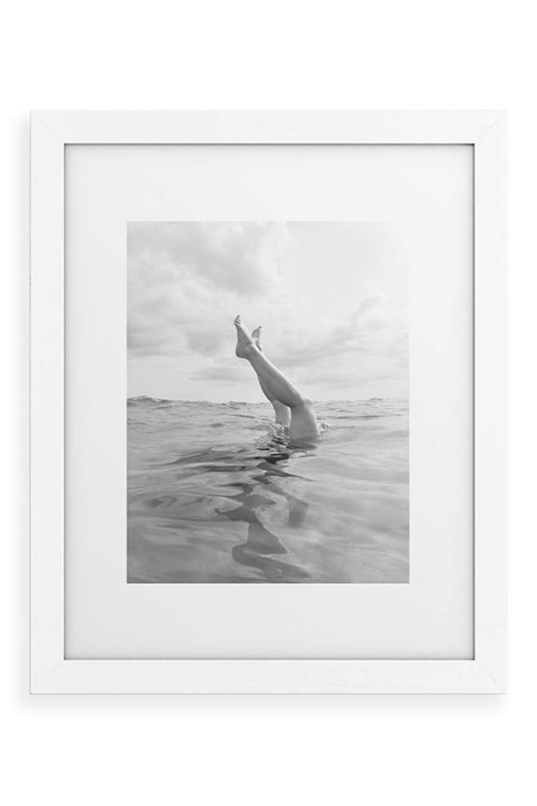Ocean Dive Framed Art Print, Main, color, WHITE FRAME 16X20