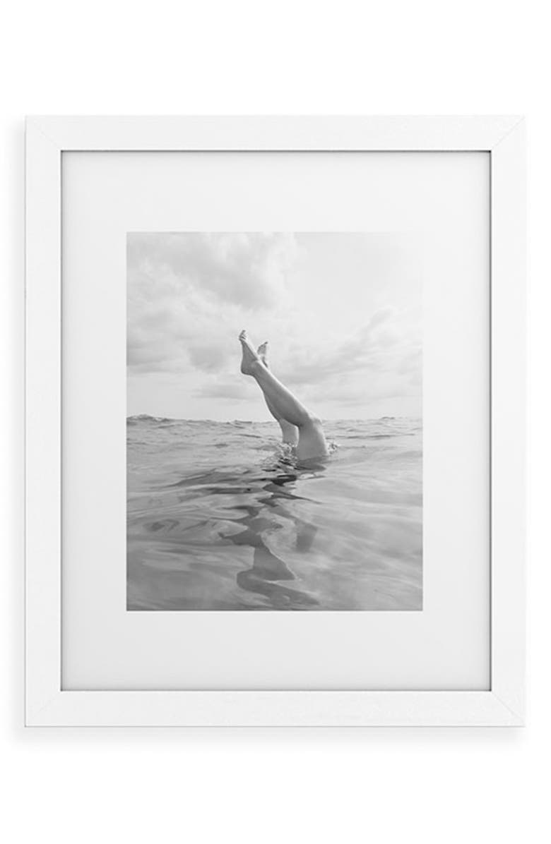 Deny Designs Ocean Dive Framed Art Print, Main, color, White Frame 13X19