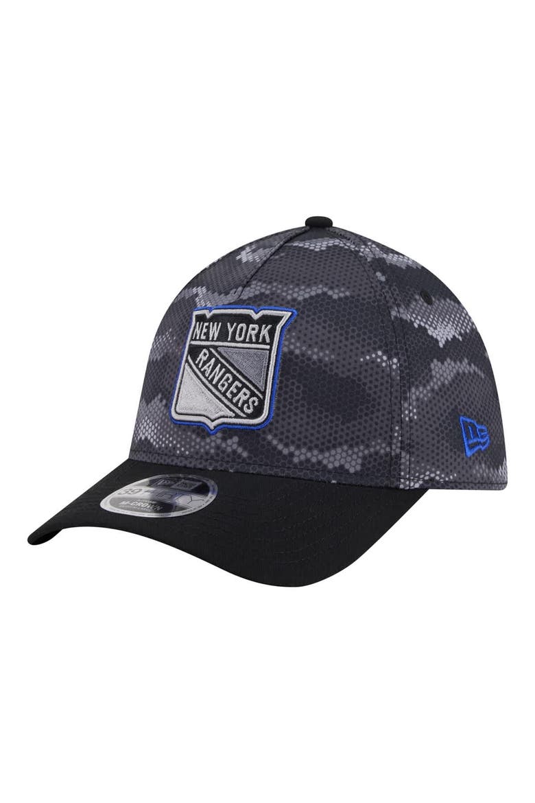 Men's New Era Black New York Rangers Zero Dark 39THIRTY Flex Hat, Main, color, Black