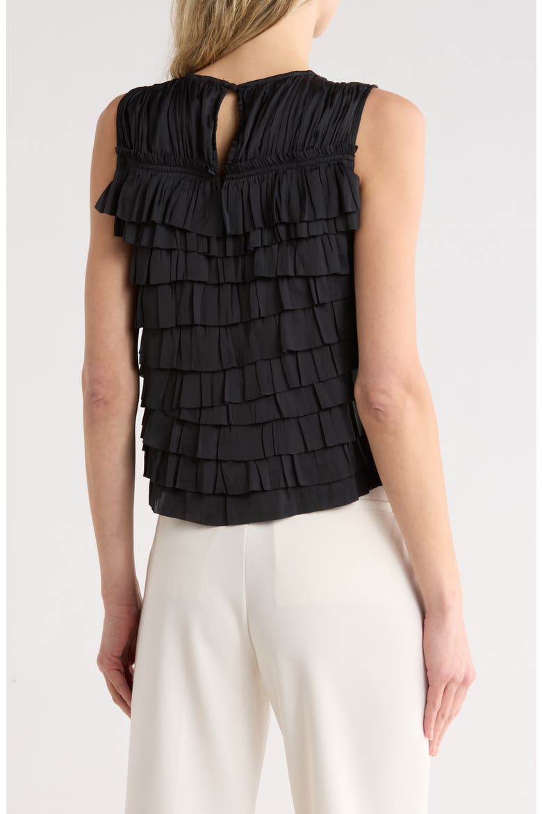 Quinn Sleeveless Layered Ruffle Top, Alternate, color, NOIR