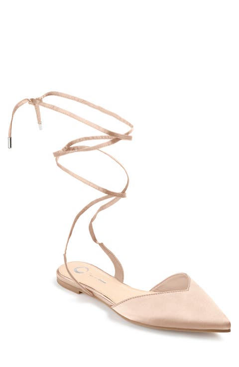 Lace-up Pointed-toe Flat (Women)