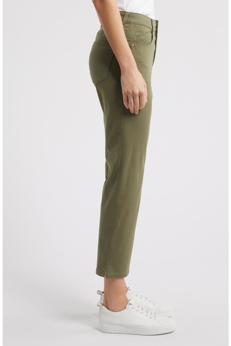 High Waist Straight Leg Stretch Twill Pants, Alternate, color, LILY PAD