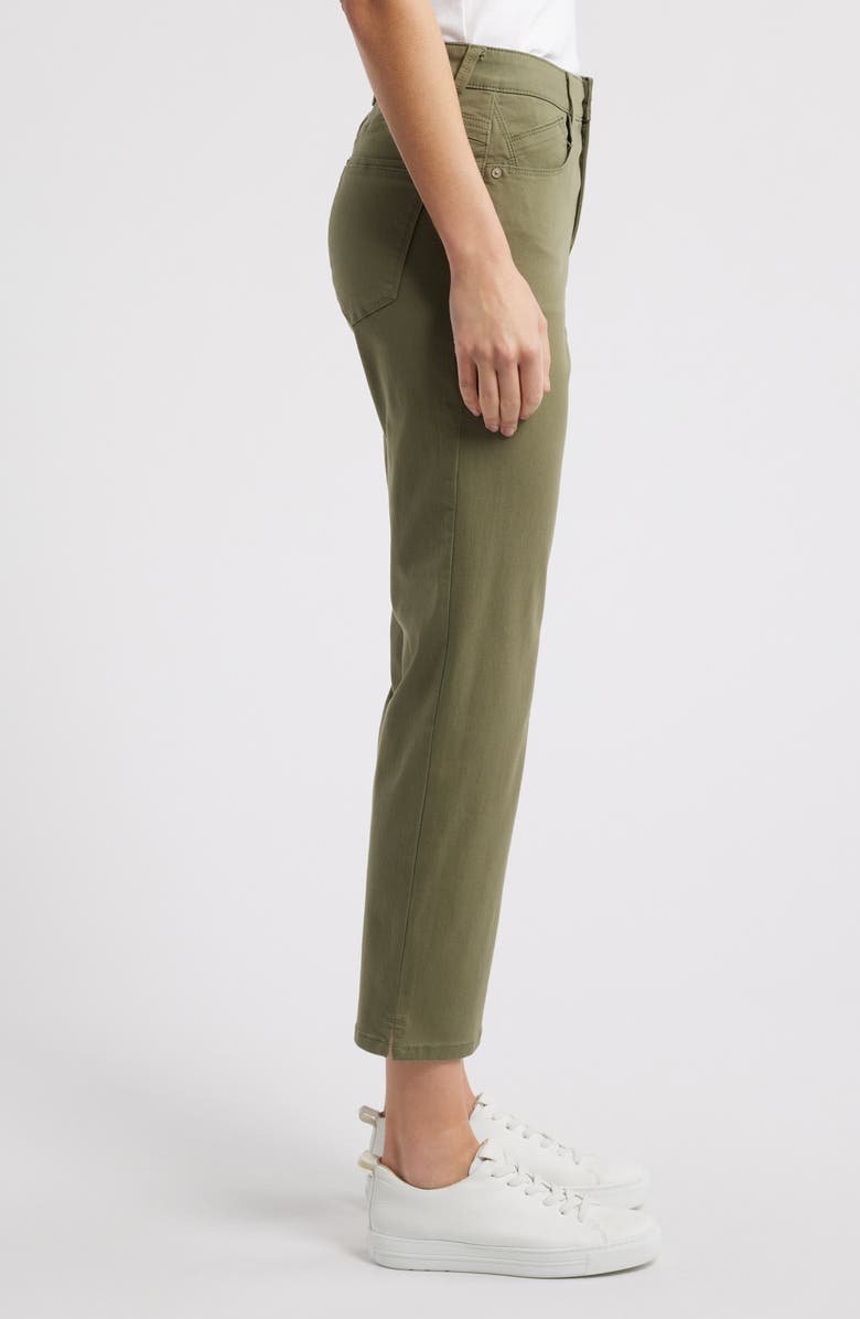 Wit & Wisdom High Waist Straight Leg Stretch Twill Pants, Alternate, color, Lily Pad