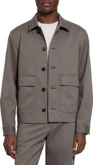 Theory Moonsoft Cotton Twill Button-Up Shirt Jacket